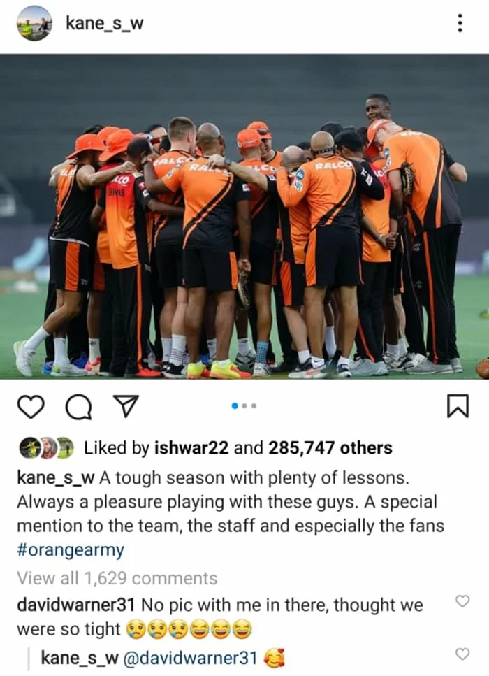 Instagram Picture of Kane Profile with Team players